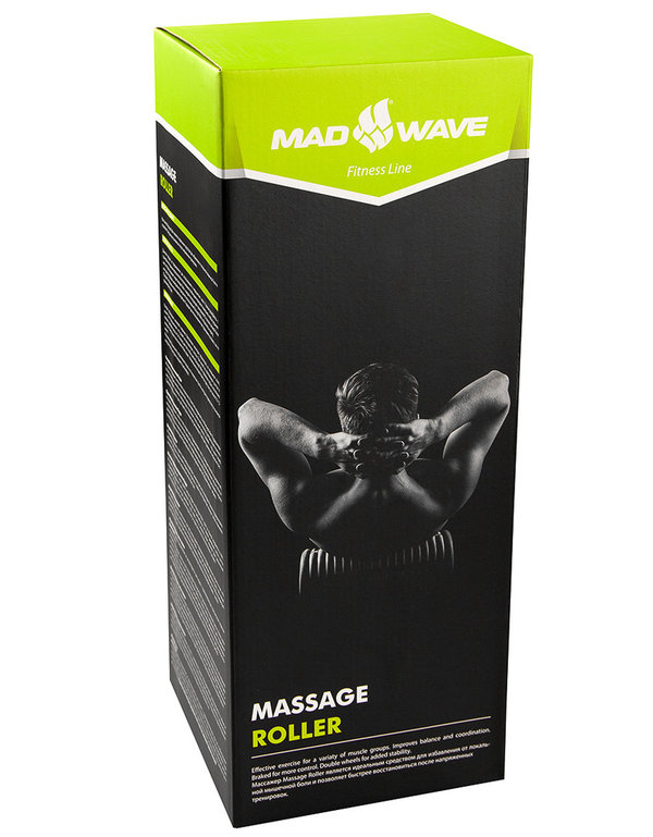 MAD WAVE MASSAGE ROLLER; Hartschaum-Rolle mit Massage Funktion; schwarz; ca. 39 cm breit