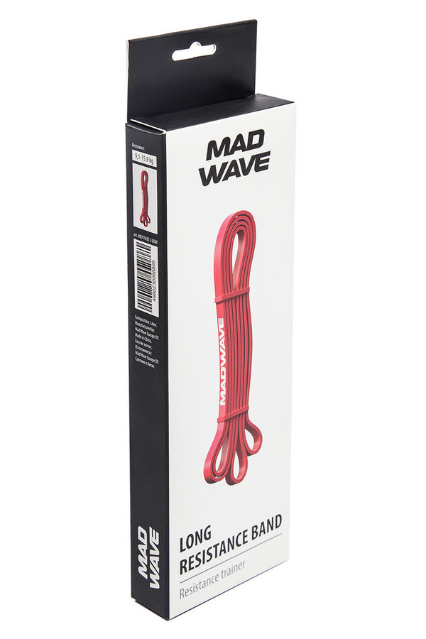 MAD WAVE LONG RESISTANCE BAND; Widerstands-Latex-Band; rot; 9.1 bis 15.9 kg