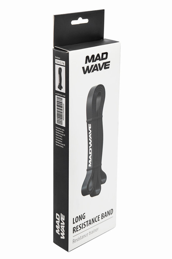 MAD WAVE LONG RESISTANCE BAND; Widerstands-Latex-Band; schwarz; 13.6 bis 22.7 kg