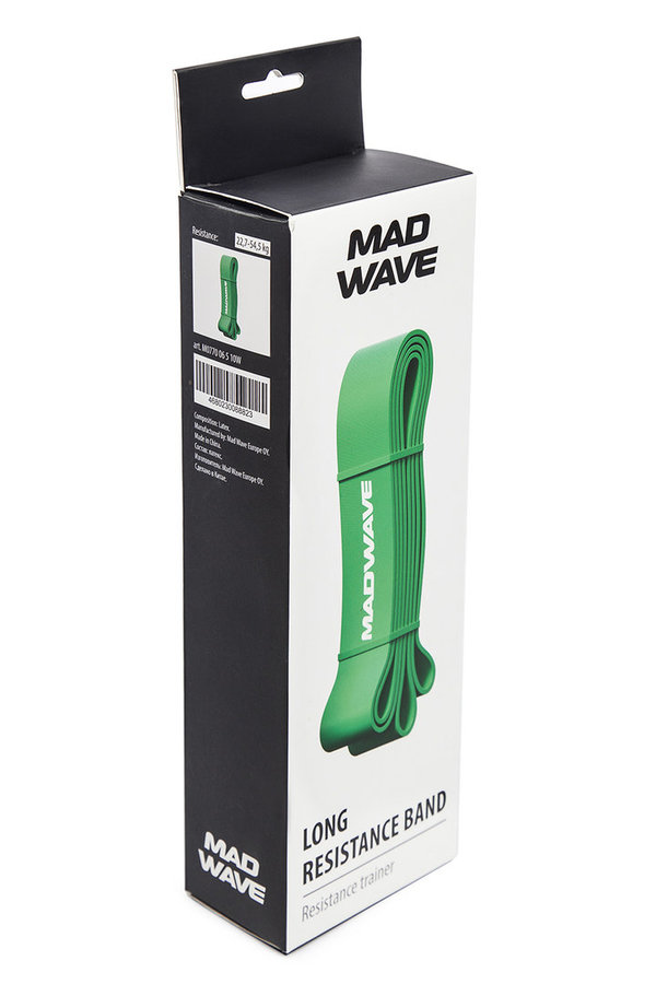 MAD WAVE LONG RESISTANCE BAND; Widerstands-Latex-Band; grün; 22.7 - 54,5 kg