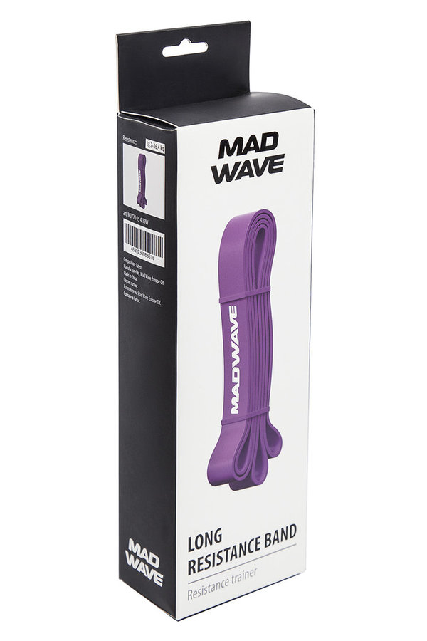 MAD WAVE LONG RESISTANCE BAND; Widerstands-Latex-Band; lila; 18.2 - 36.4 kg