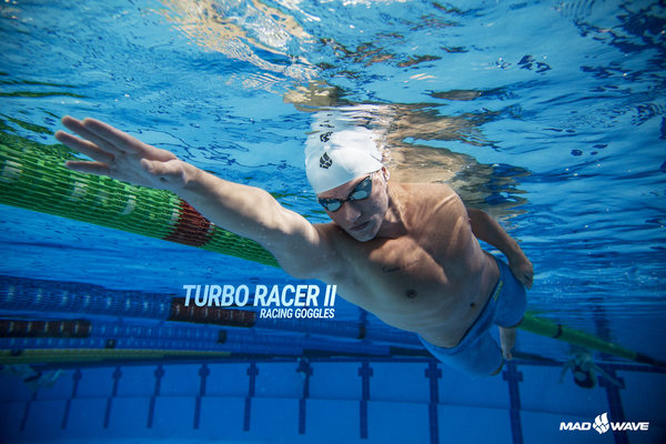 MAD WAVE TURBO RACER II mirror _ Schwimmbrille für Wettkampf und Training; verspiegelt