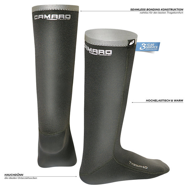 CAMARO TITANIUM THERMO LONG SOCKS 1.0; Neopren Socken